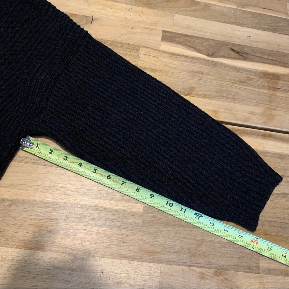 Black Turtleneck Ribbed Sweater XS - Image 5