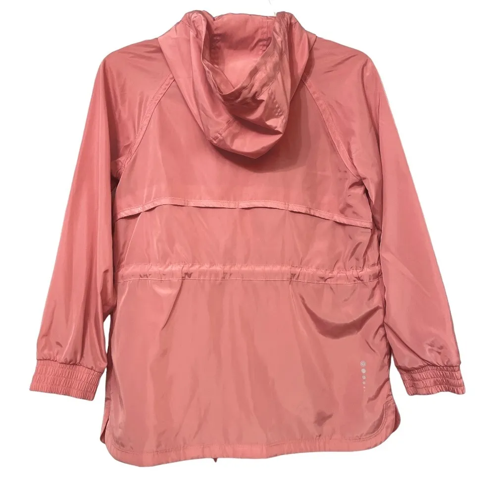 T by Talbots  Pink lightweight 
Hooded Cinched Waist Woven jacket size P - Image 5