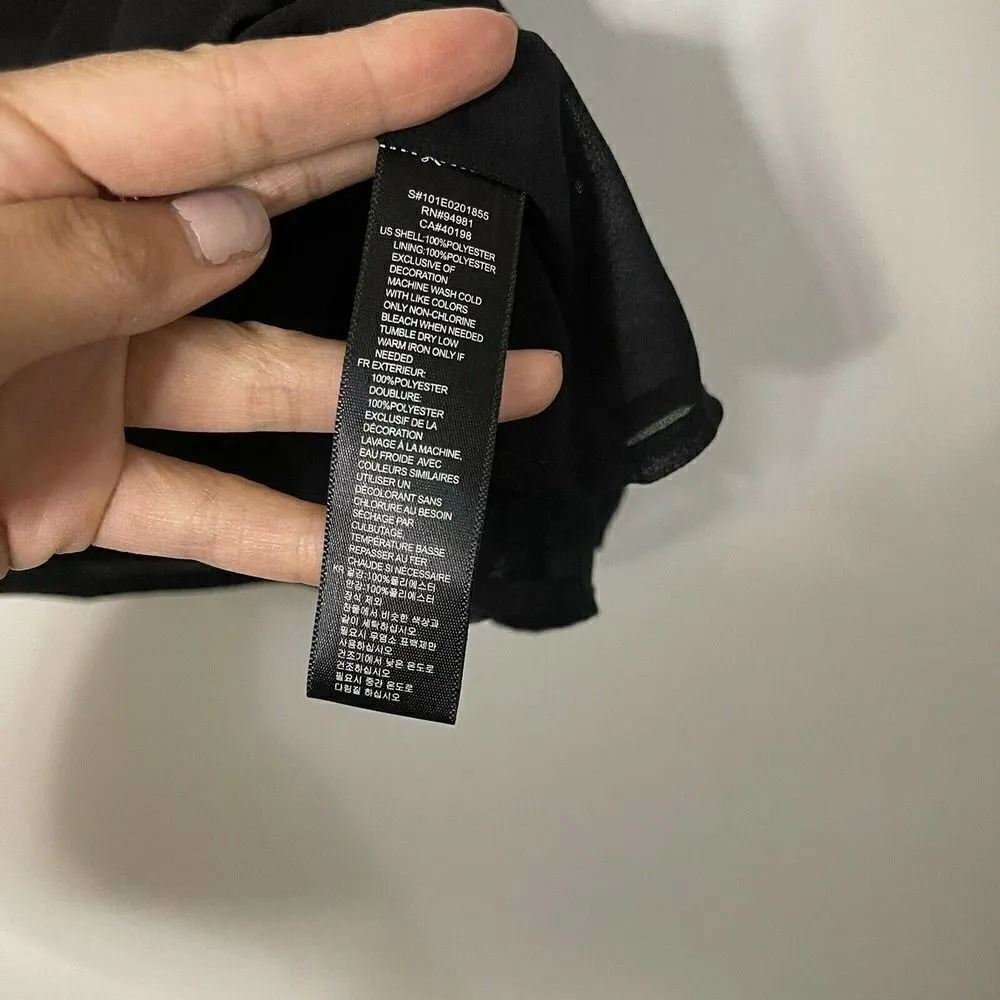 Forever 21 black chiffon double layer beaded tank blouse top size small - Image 4