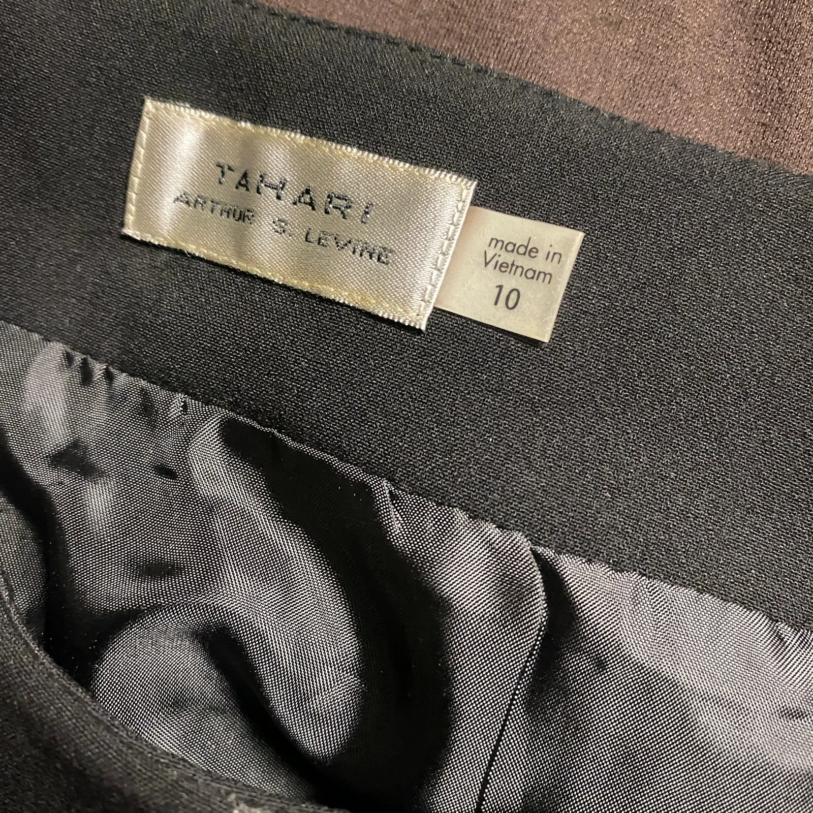 Tahari Arthur S Levine Black Knee Length Pencil Straight Skirt Women's Size 10 - Image 6