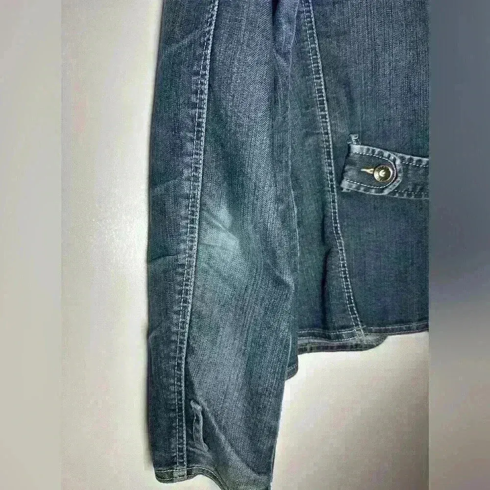 VTG Gitano Women’s 90’s Jean Jacket Blazer. Size: XL. Double pockets Blue - Image 7