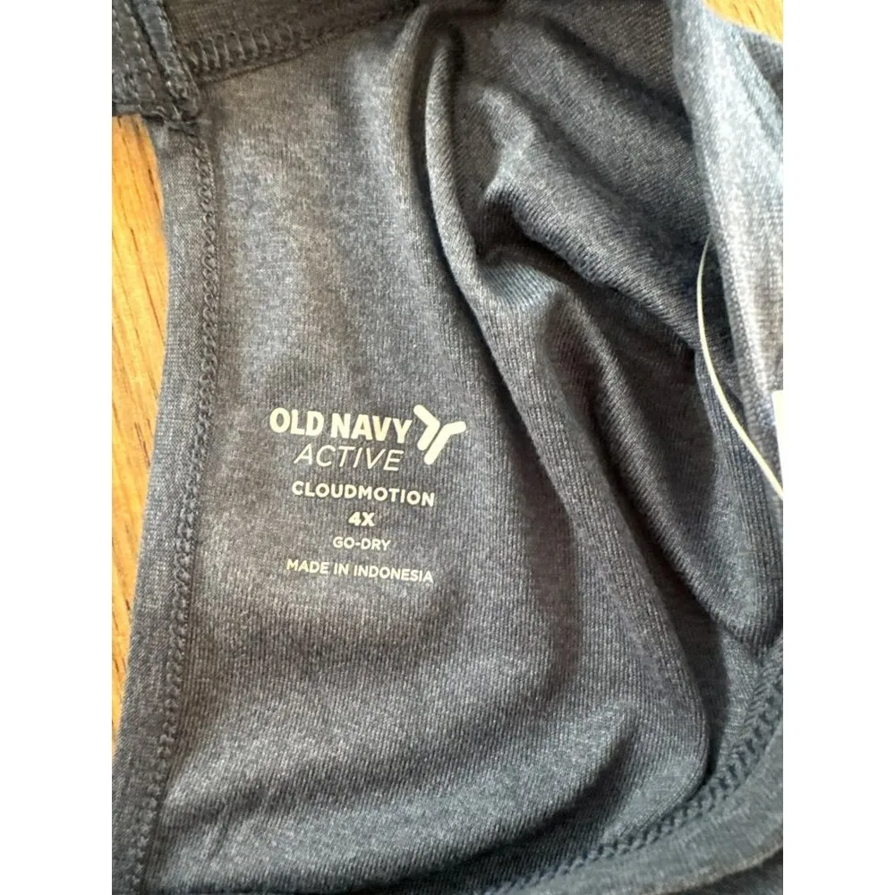 Old Navy Cloudmotion Activewear Top 4X Blue Open Back Twist Short Sleeve NWT - Image 3