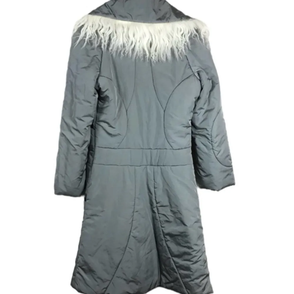 Custo Barcelona Quilted Fur Trim Jacket NEW Euro Size 38 Small Parka Puffer Coat - Image 3