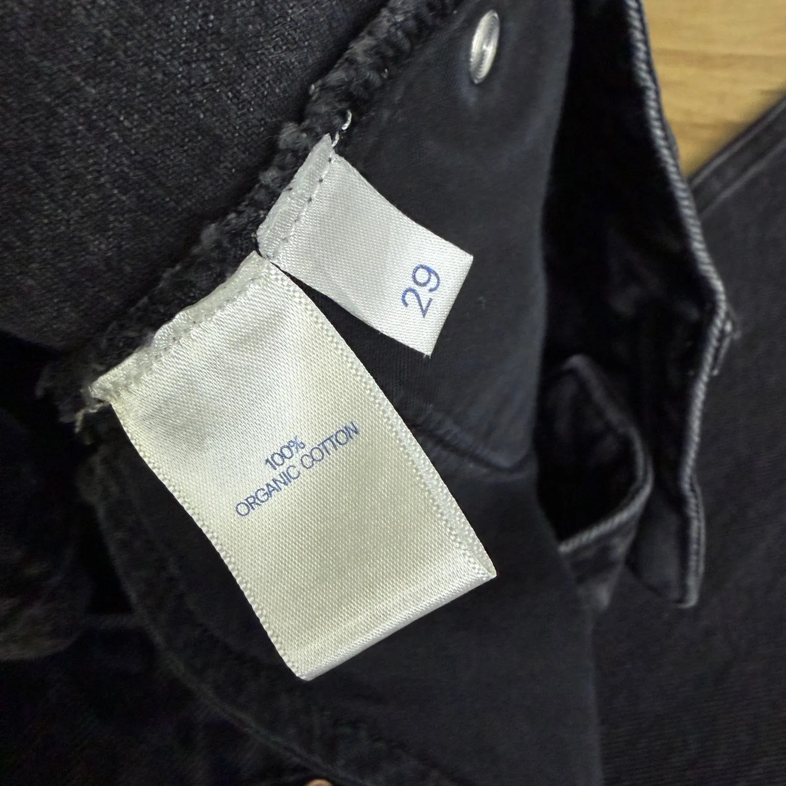 Raey Straight Leg Jeans Womens 29 Washed Black Button Fly Cotton Distressed - Image 8