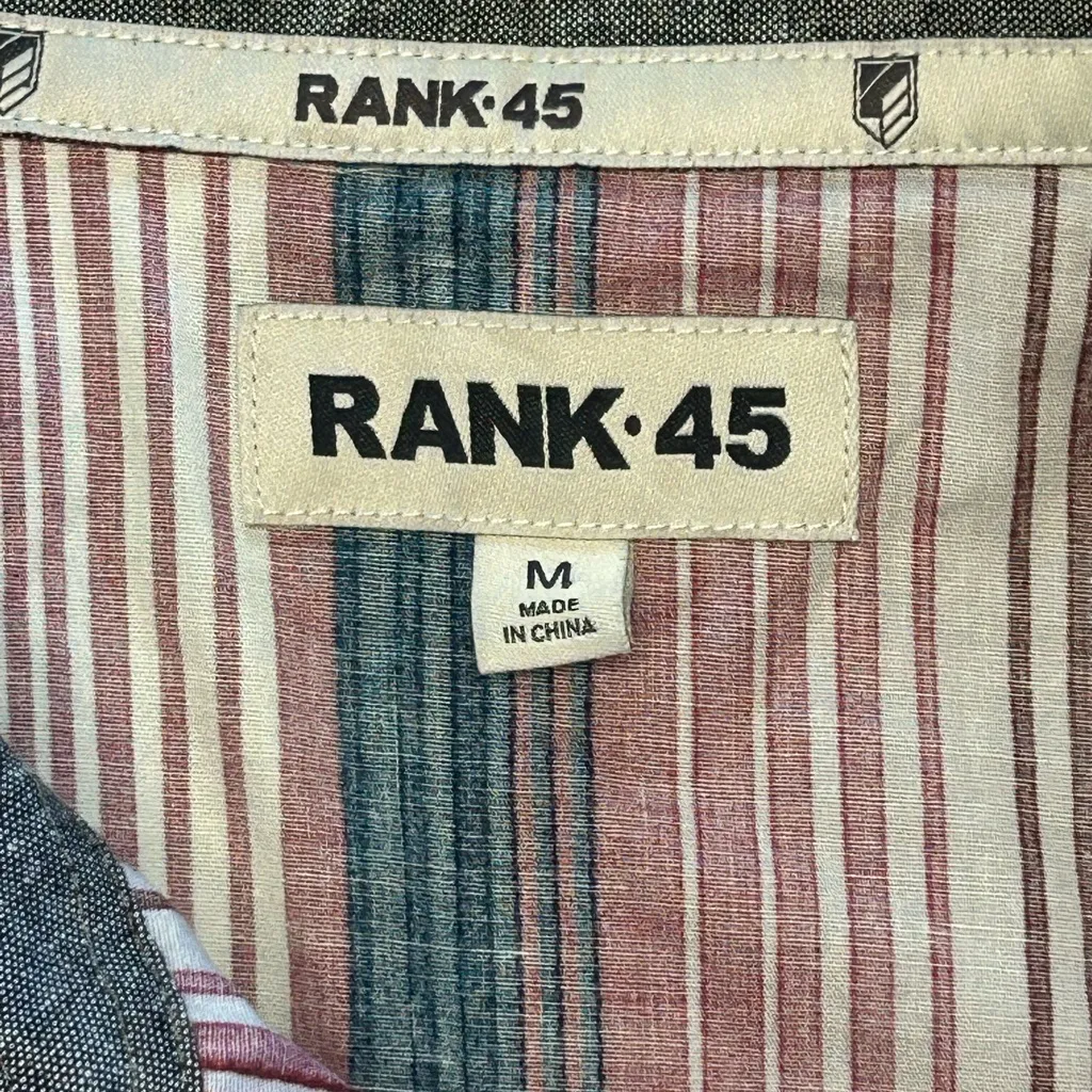 RANK 45 SOUTHWESTERN STRIPE PRINT HERITAGE SNAP STRETCH WESTERN RIDING SHIRT M Size M - Image 9