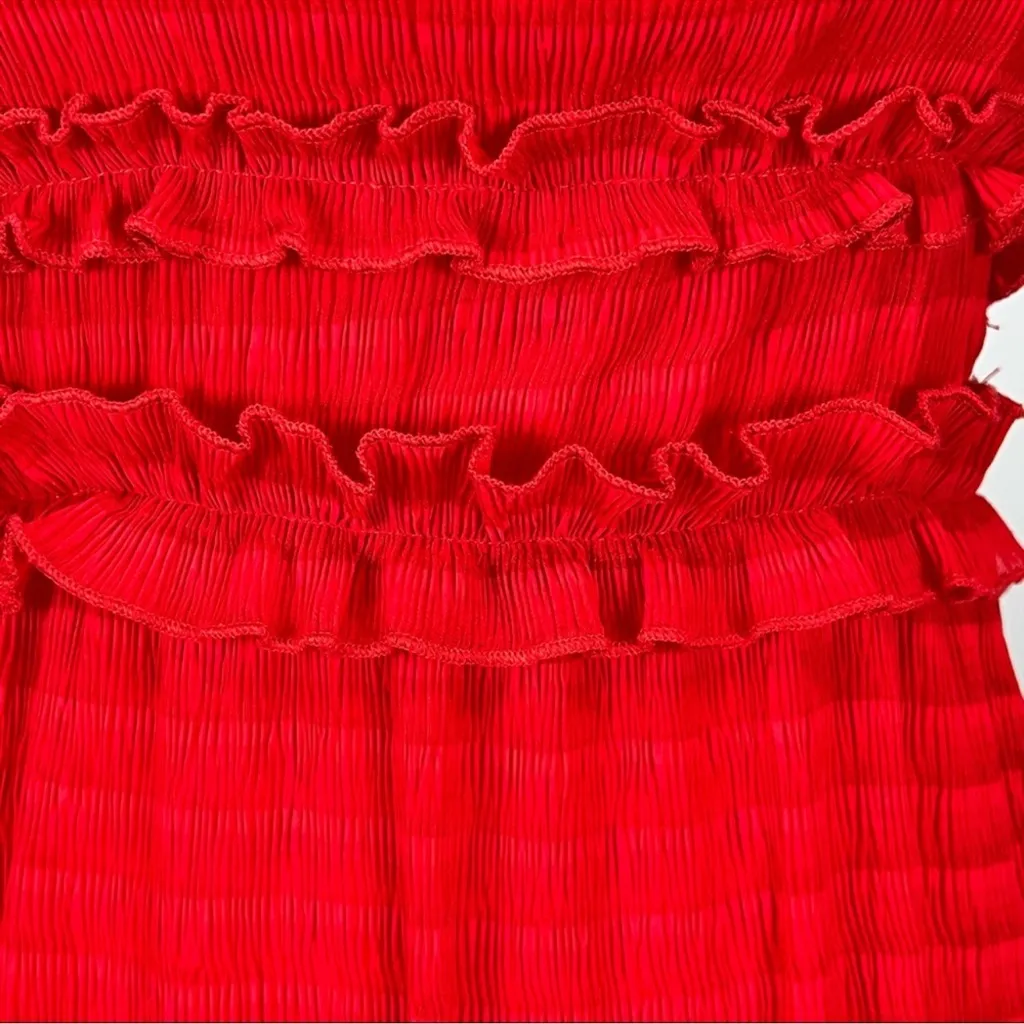 Gianni Bini Snyder Ruffle Tiered Midi Dress Red WORN ONCE Size XS - Image 4