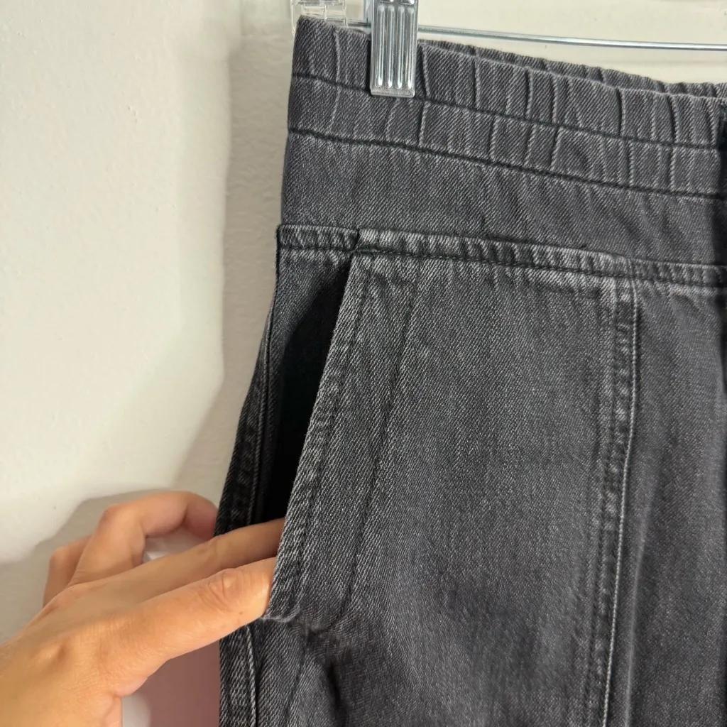 NWOT JAMES PERSE Women’s Lightweight Denim Contrast Pants Black Denim (1) Small - Image 9