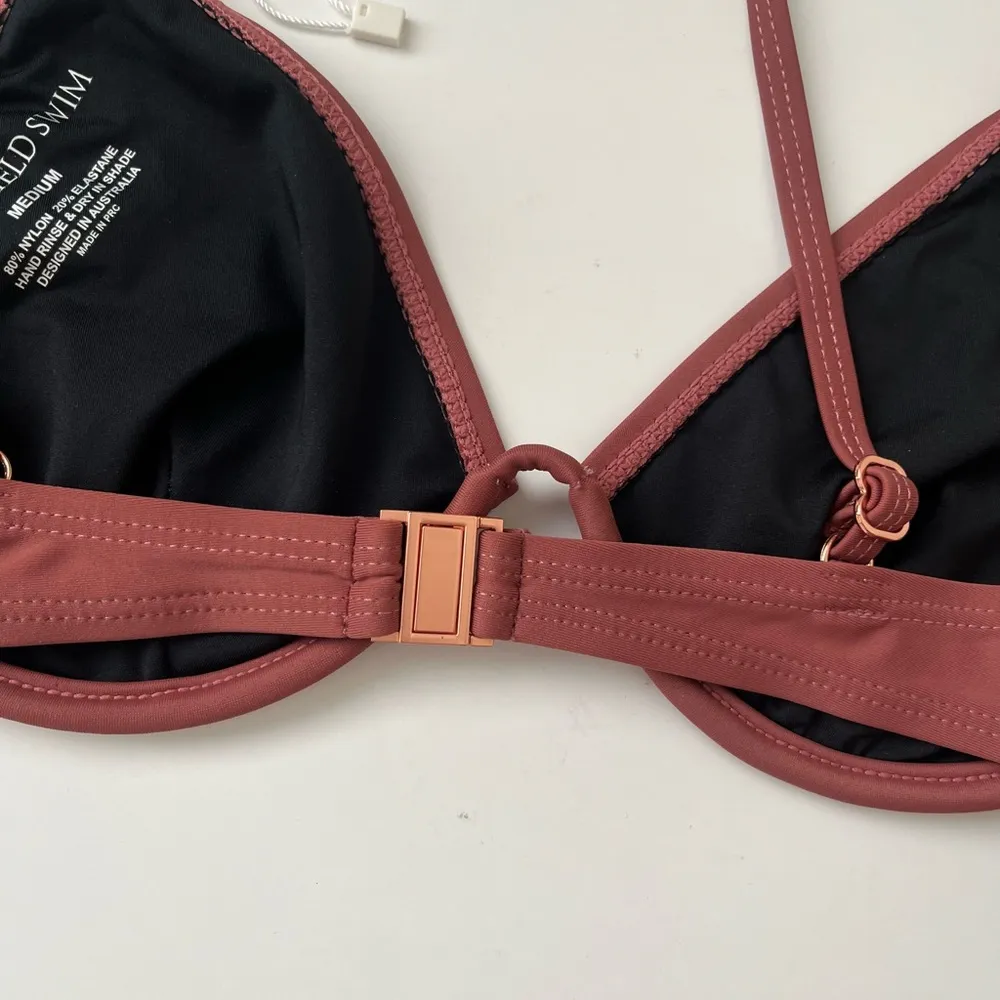 NWT SomerField swim wategos underwire bikini top bloom medium Pink - Image 11
