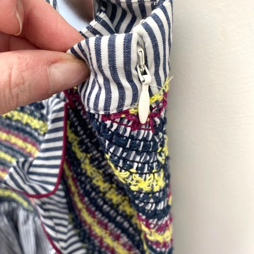 NWT Parker Jordon Fitted Smocked Stretch Ruffle Mini Skirt Womens 8 Preppy Artsy - Image 10