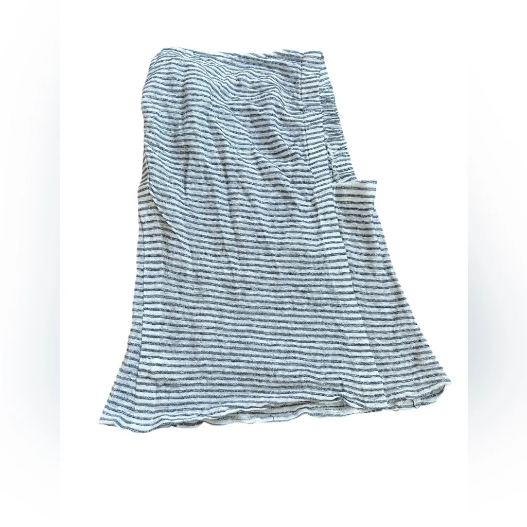 Deletta Blue and White Striped Tank Top Cotton Linen Blend Large - Image 5