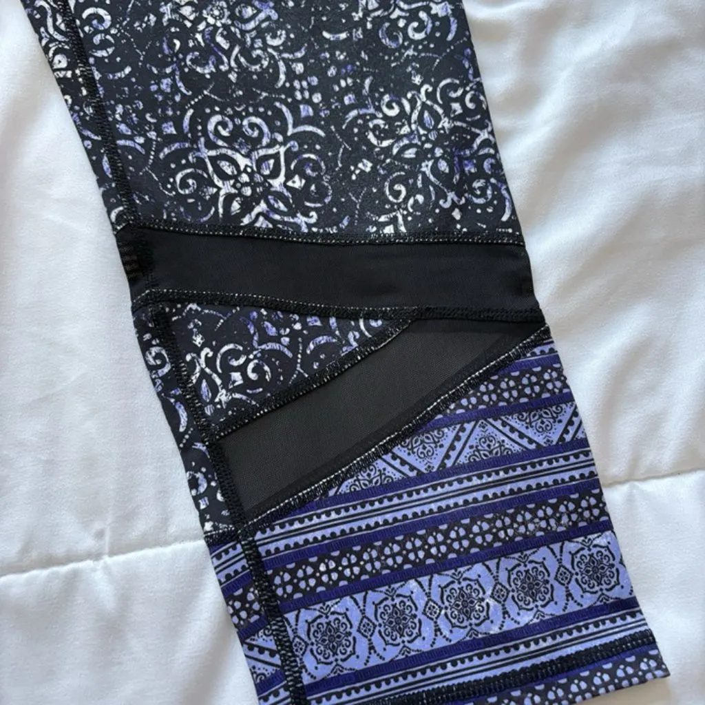 Gaiam Womens Size Large Leggings Blue Workout Training Yoga Gym Breathable - Image 4