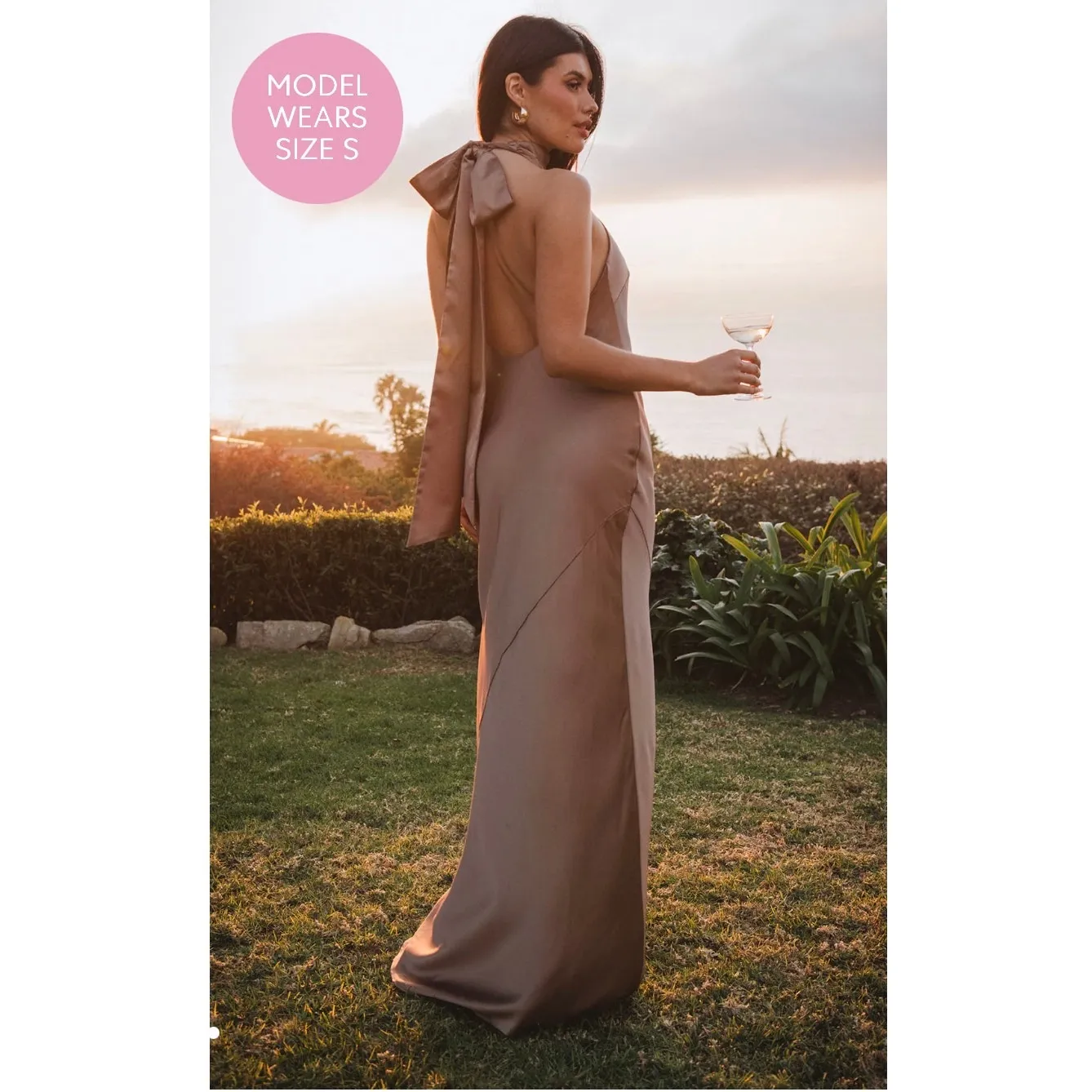 Show Me Your MuMu Lisa Maxi Dress Dune Tan size Small - Image 3