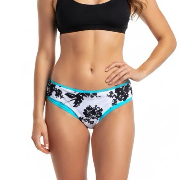 Women’s Hawaiian Tropical Reversible Scrunched Bikini Bottoms Blue - Image 2