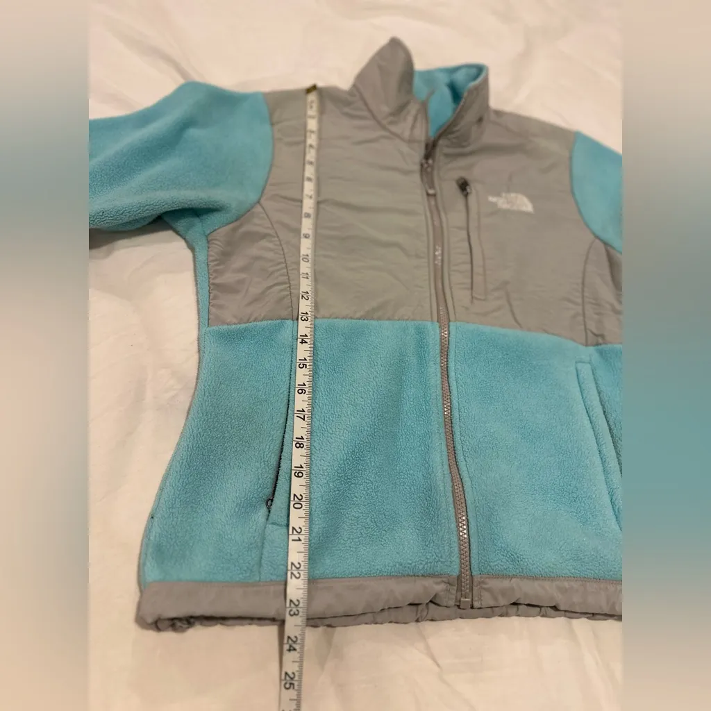 North Face Sz:S Y2K Sky Blue/ Gray Polartec Denali Full Zip Fleece Jacket. - Image 4