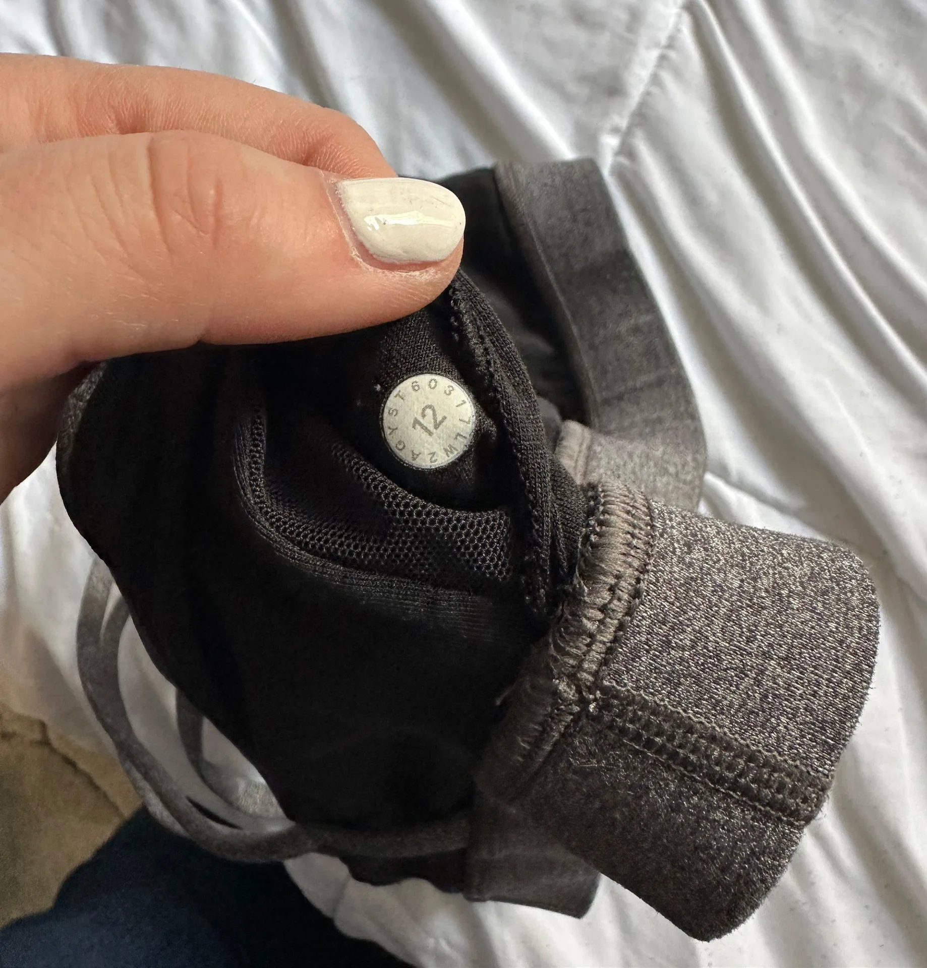 Size 12 Gray & Black Cross-Back Sports Bra Energy Bra - Image 3