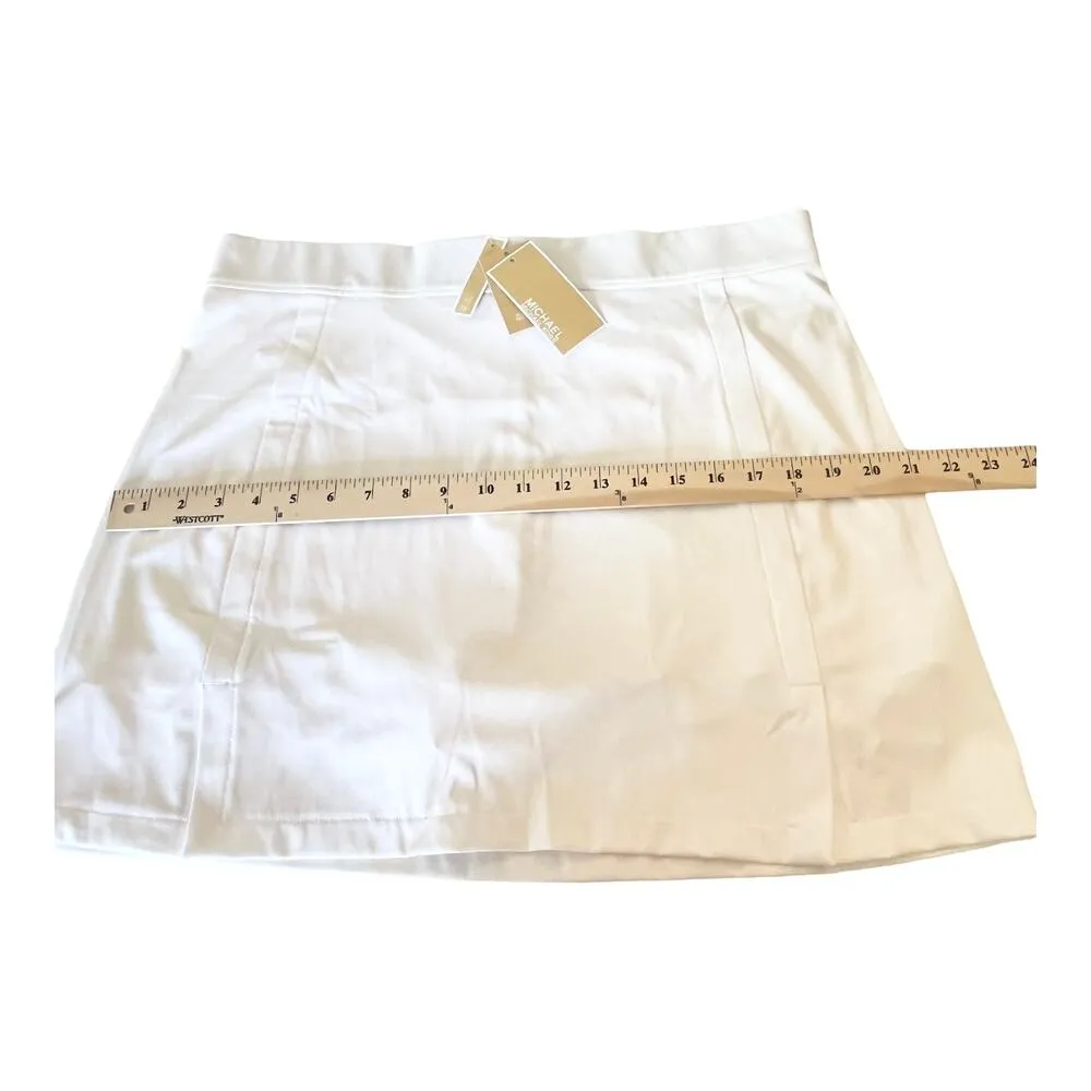 NEW Michael Kors Golf Stretch Knit MINI SKORT Women's XL White Skirt w/ Shorts - Image 9