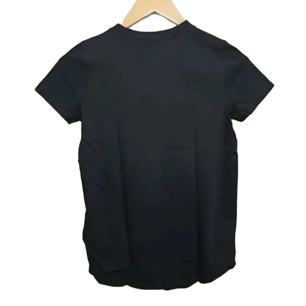 NWT Madewell Curved Hem Relaxed Fit Cotton Short Sleeve T-Shirt XXS Black #2951 - Image 4