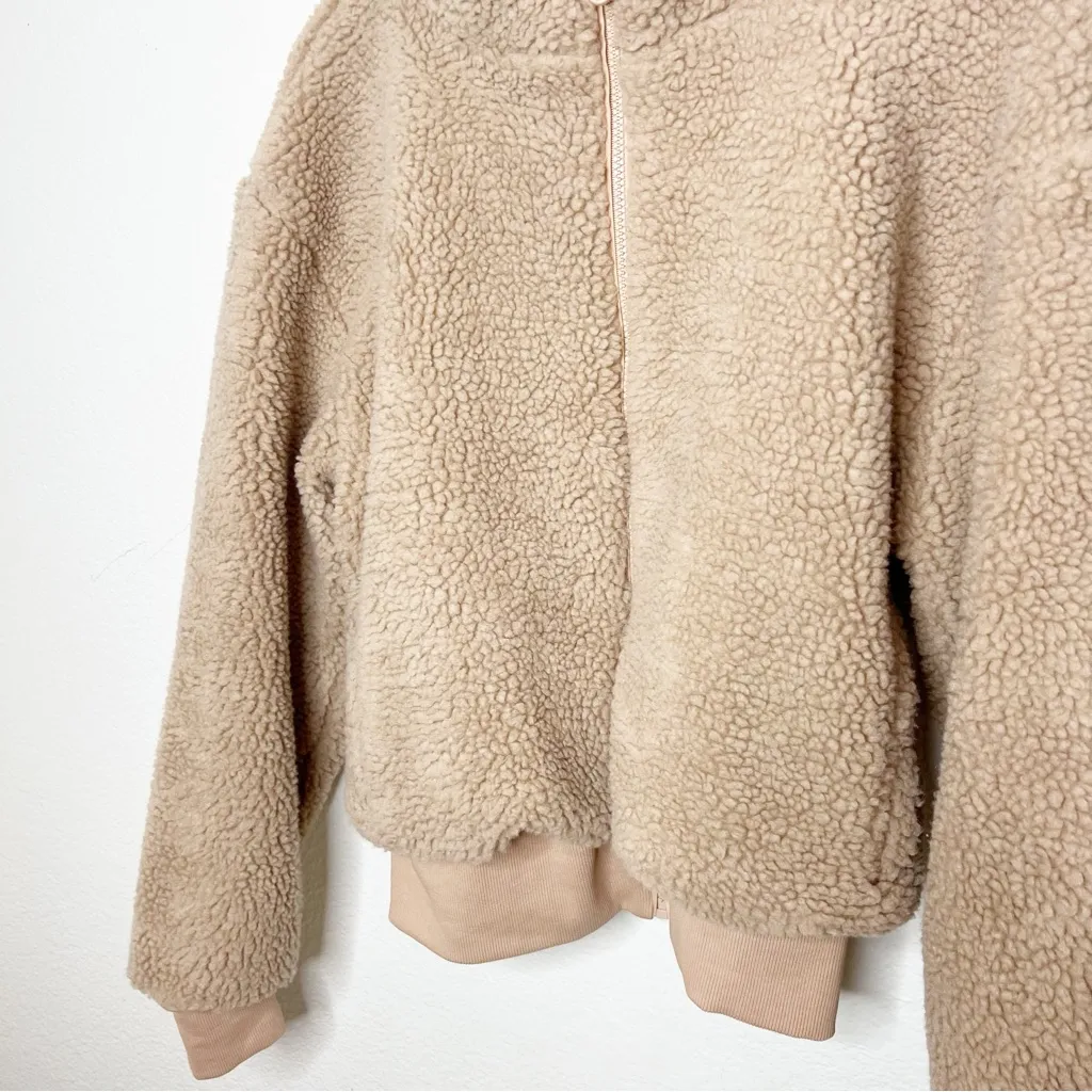 Fabletics Summit Sherpa Hooded Zip Up Teddy Jacket XL - Image 2