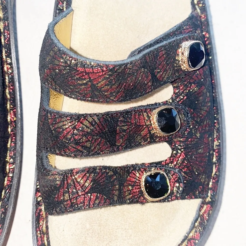 Alegria Kacee Drama Red Black Three Strap Sandals - Image 2