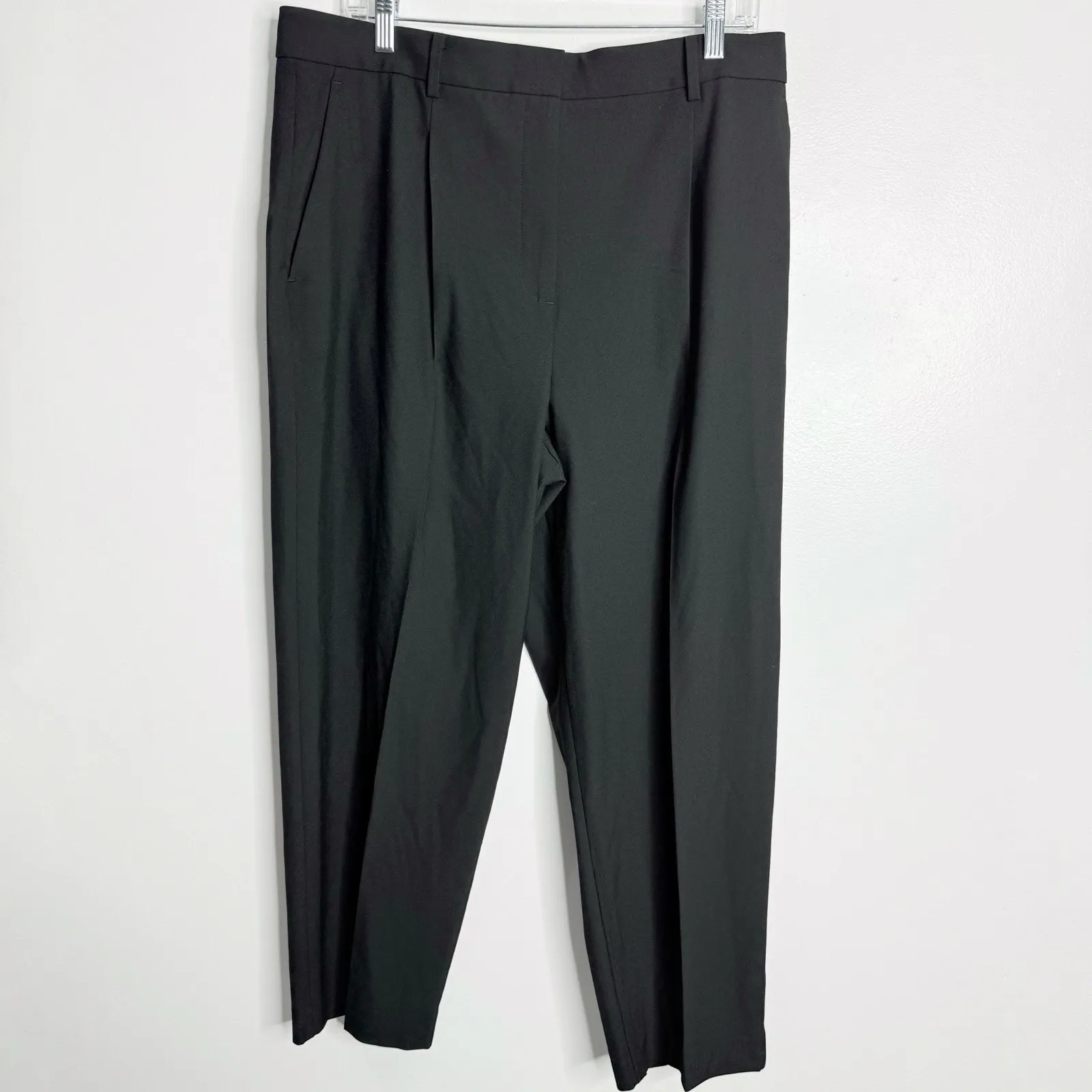 NWOT‎ Ann Taylor The High Rise Pleated Taper Pant Seasonless Stretch Black 14 - Image 2