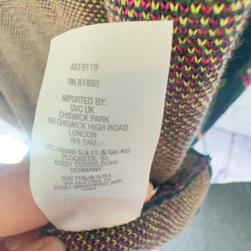 Denim & Co. Jacquard Sweater Coat with Pockets size Medium Green - Image 8