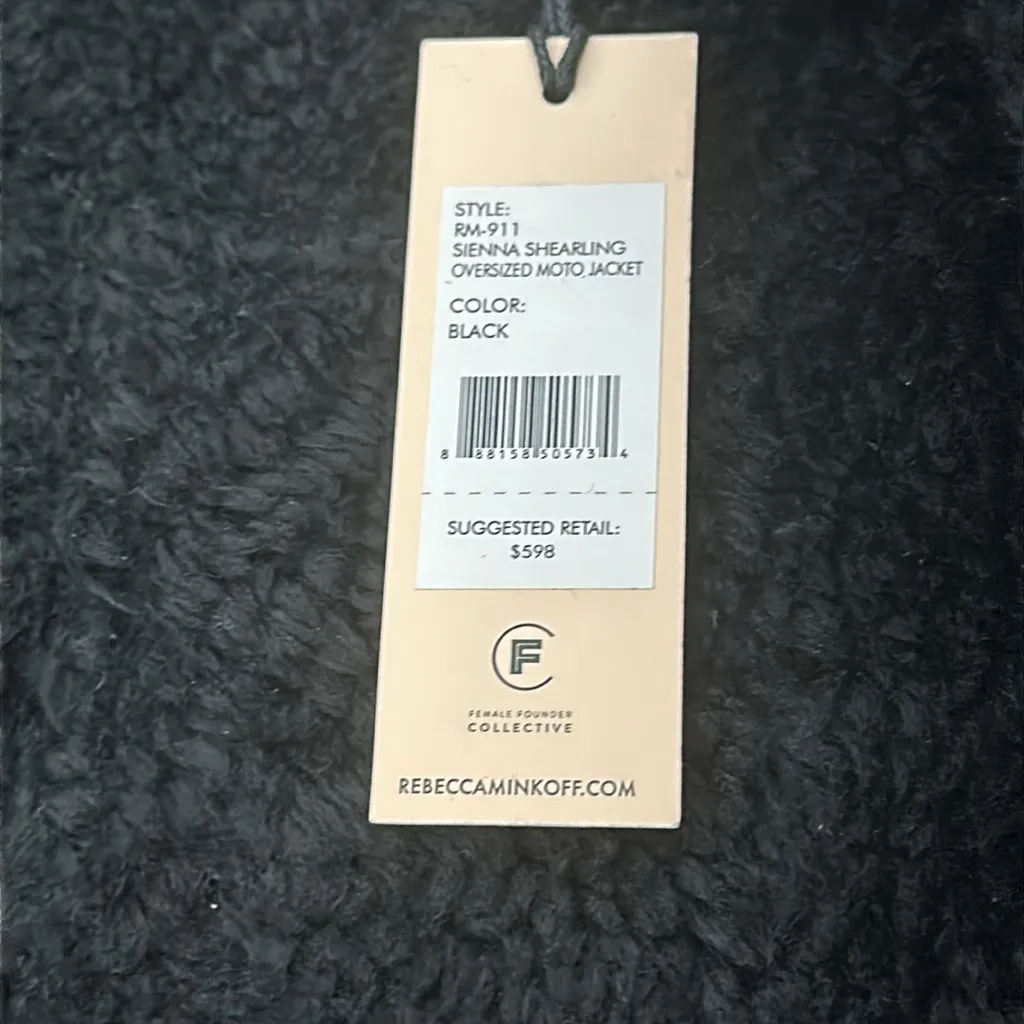 Moto style leather jacket  , shearling - Image 5