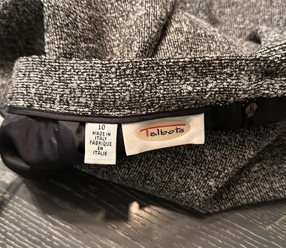 TALBOTS Skirt Tweed Wool Blend - Black and White size 10, size 10 - Image 7