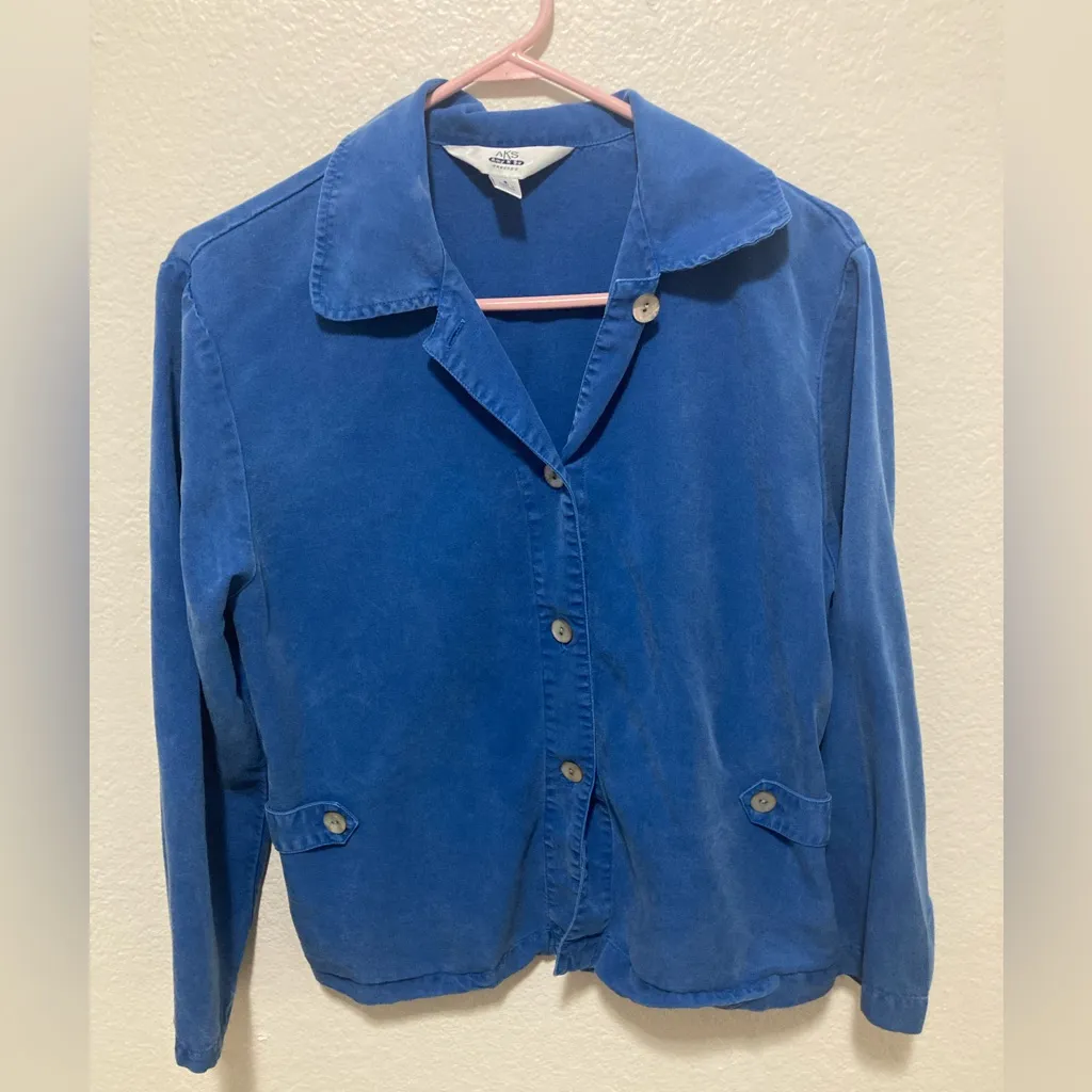 Vintage Blue Super Soft Tencel Button Down Shirt Size Small - Image 7