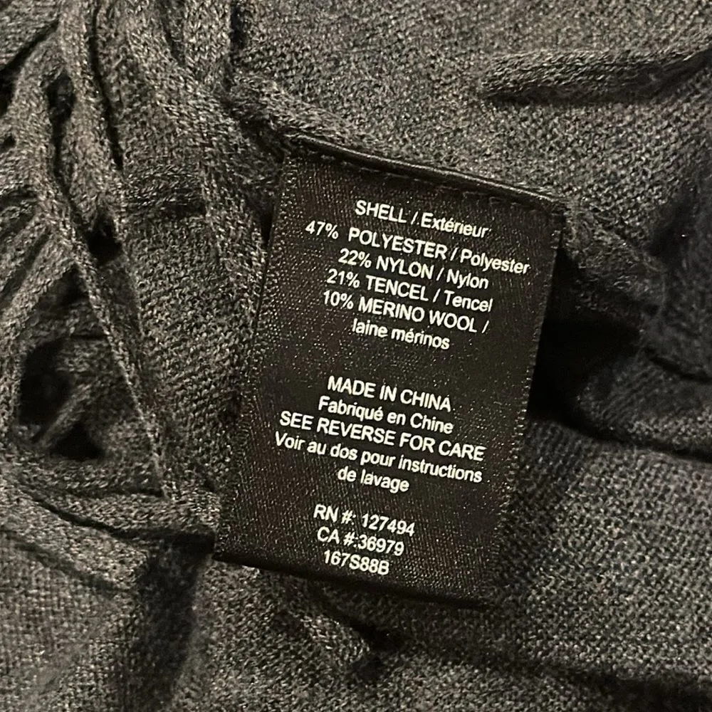 Heartloom Women’s Dark Grey Fringe Crewneck Sweater, Size M - Image 6