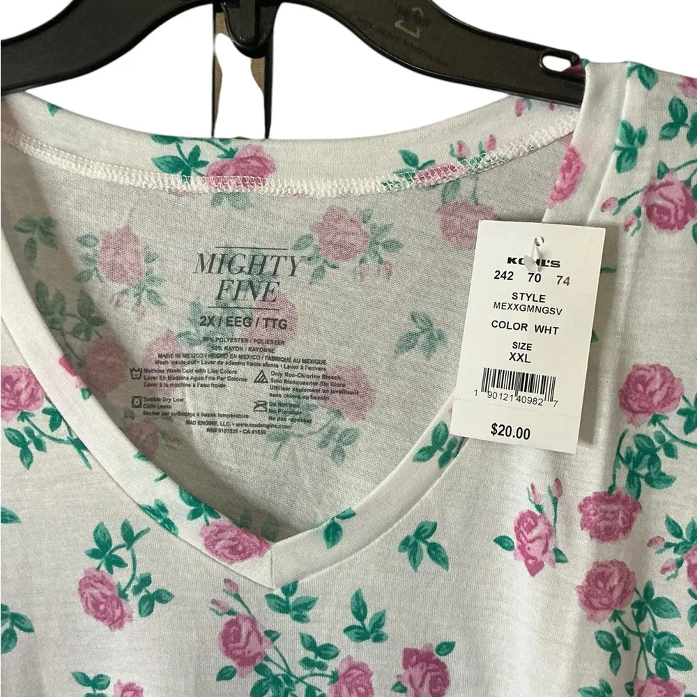 Mighty Fine White and Green Fitted Short Sleeve Tee - Image 4