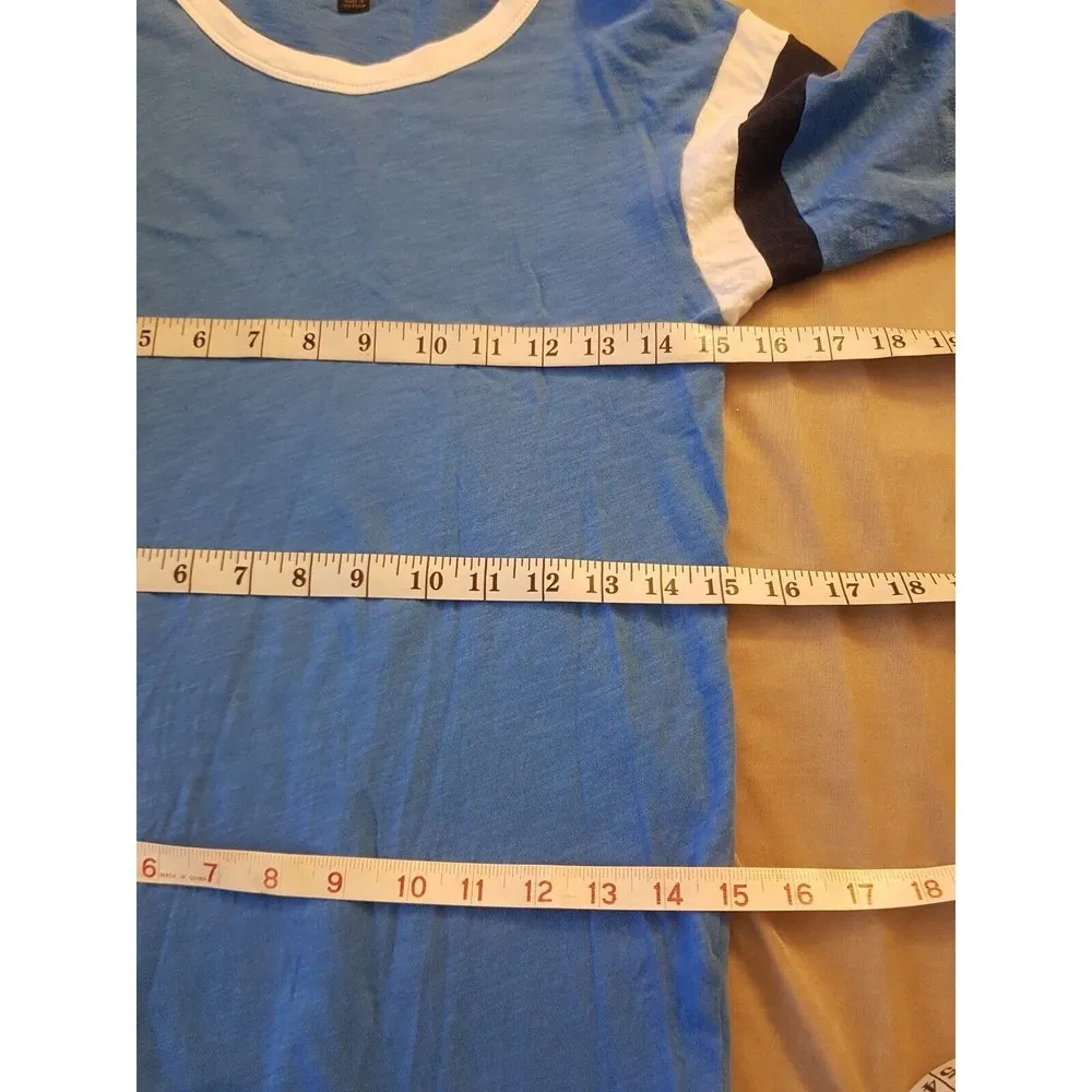 J Crew Womens Blouse Sz XXS Randy Raglan Tee Shirt Baseball Short Sleeve Striped - Image 11