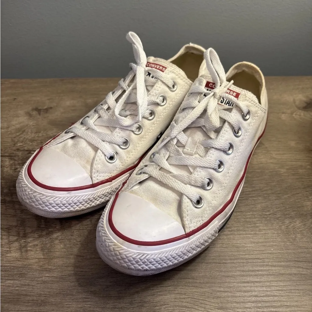 Converse Chuck Taylor All Star Shoes Size M6 W8 White Low Top Canvas Sneakers - Image 2