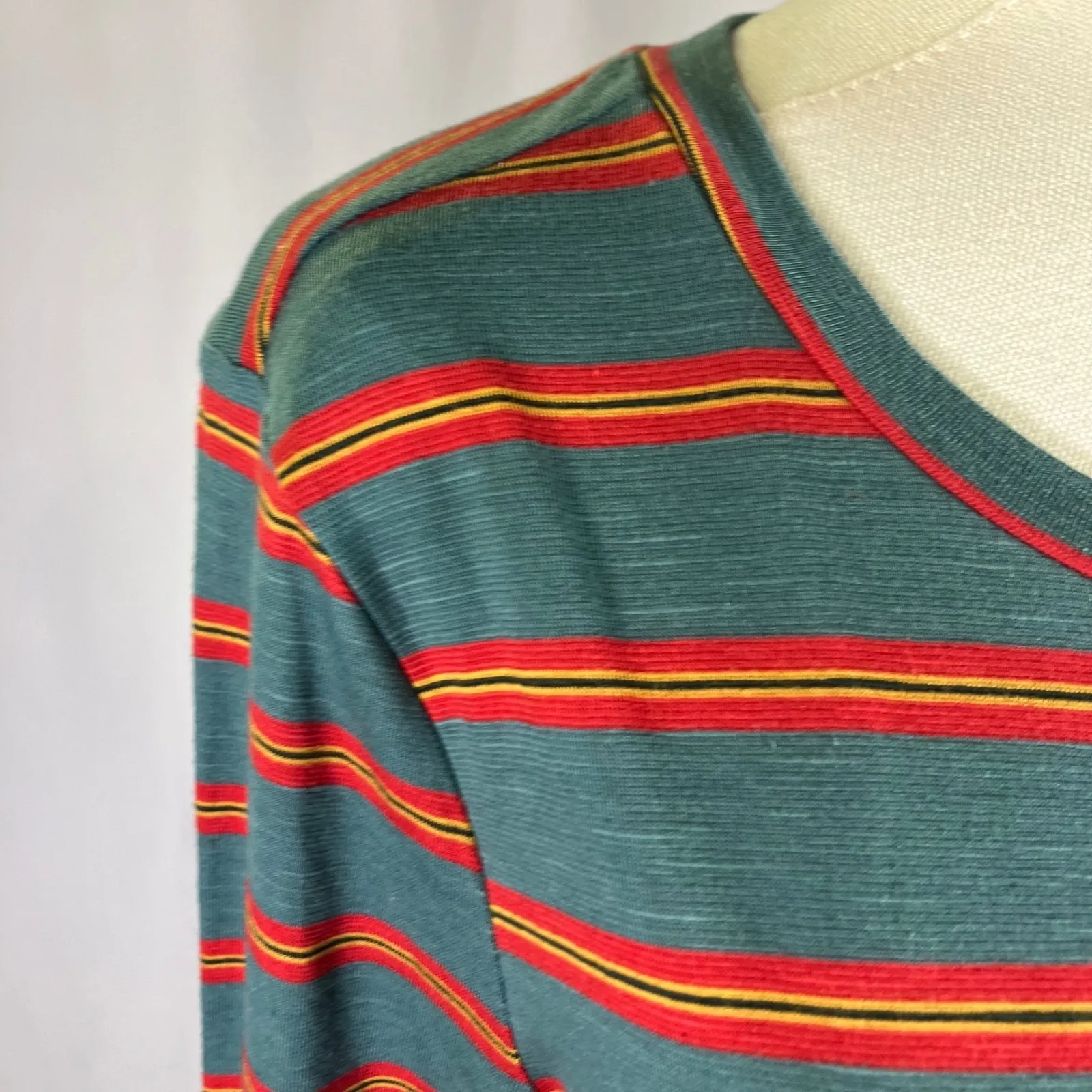 Toad&Co Womens‎ Striped Dress S Long Sleeve Casual Tencel Lyocell Blend Green - Image 2