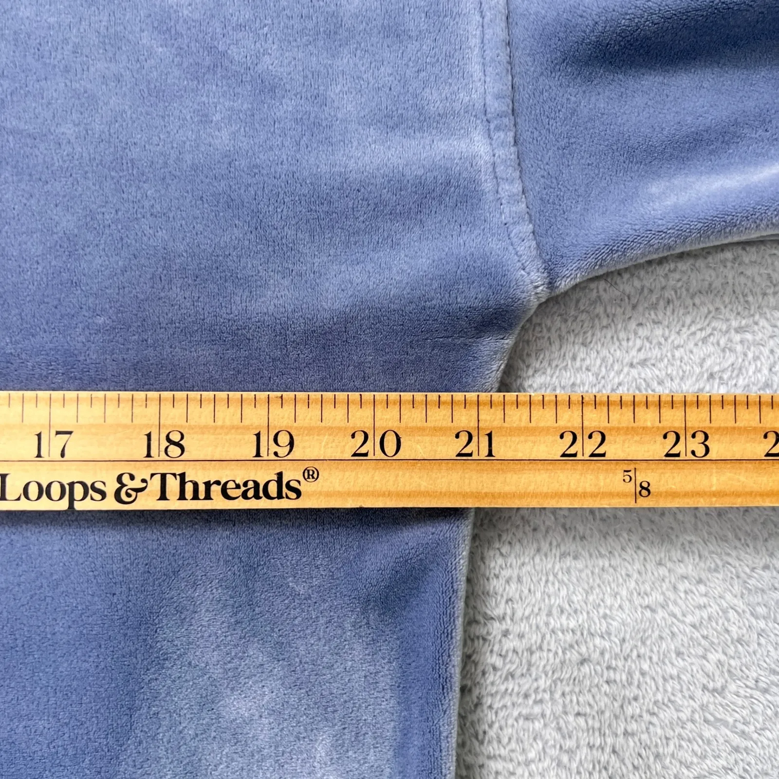 UGG Women's‎ Velour Pullover Hoodie Periwinkle Blue Drawstring Large Lounge Soft - Image 8