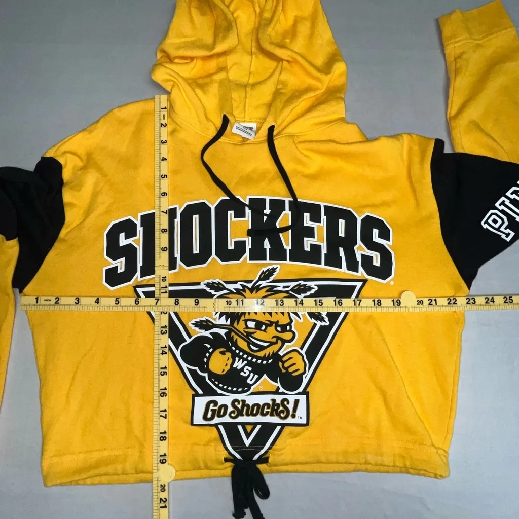 PINK • Wichita State University • Cinched Waist Cropped Hoodie - Image 6