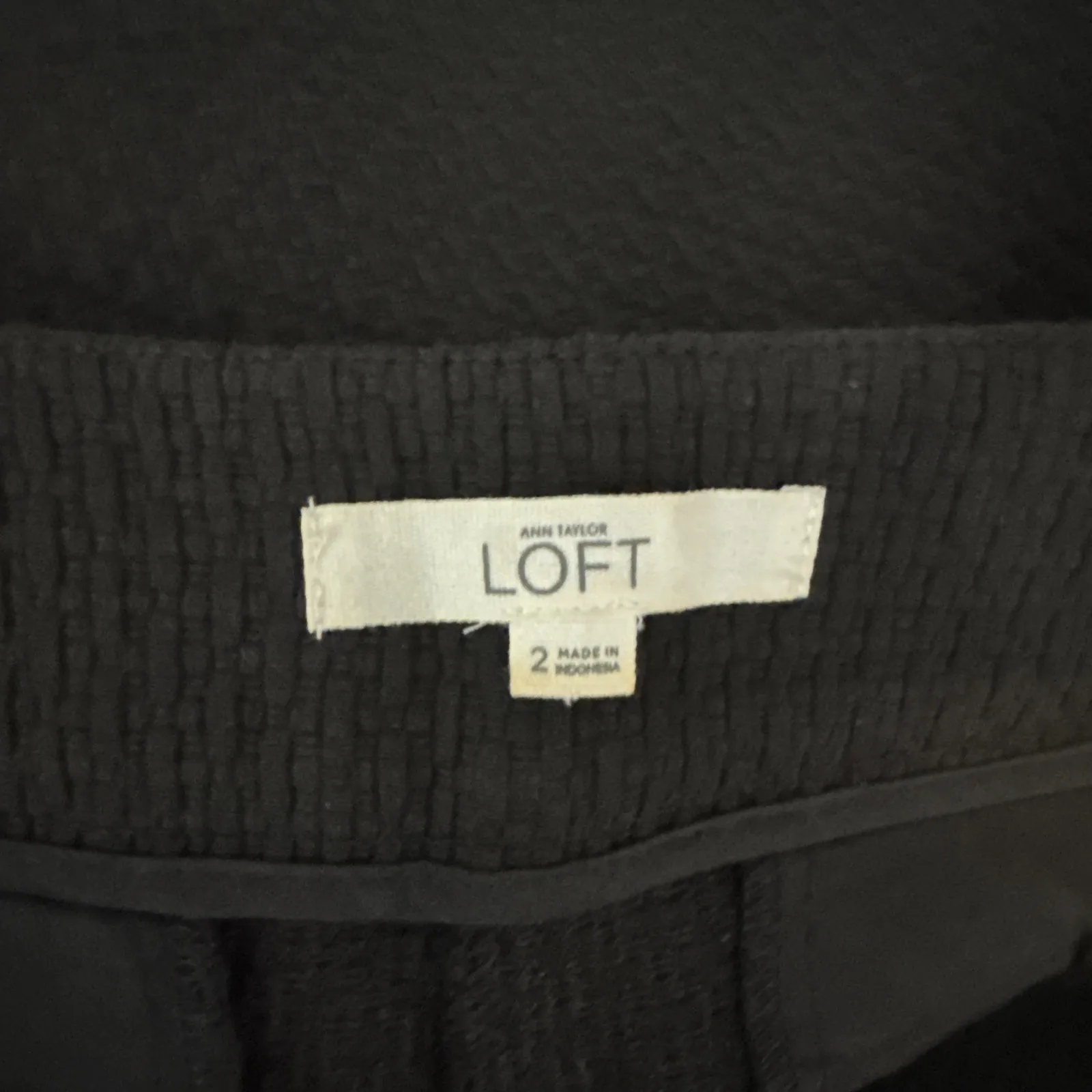 Loft Shorts Women 2 Black Textured Rivieria Short Chino Casual Preppy Minimalist - Image 5