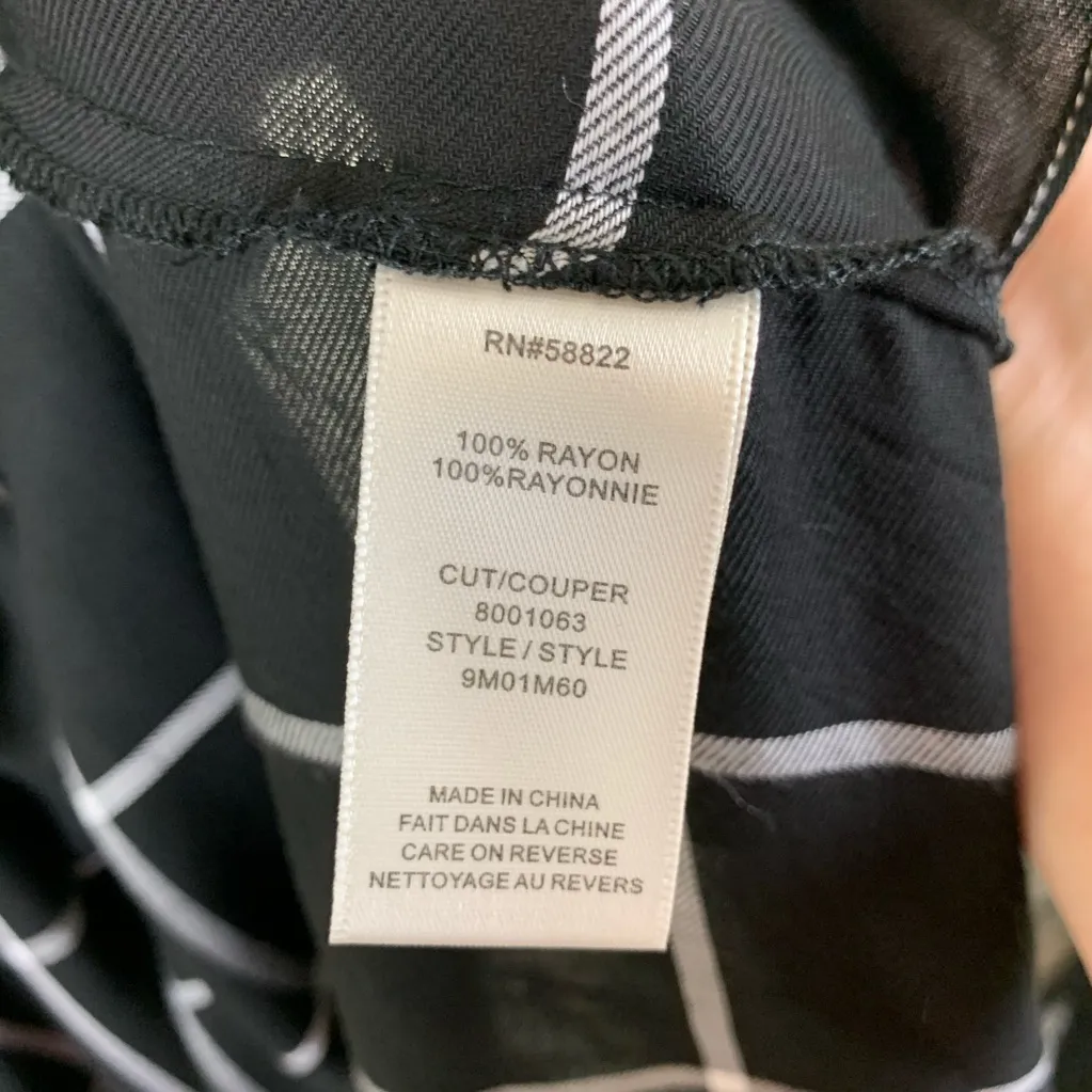 Max Studio Black Windowpane Plaid Handkerchief Hem Dress Size Medium NWT - Image 5