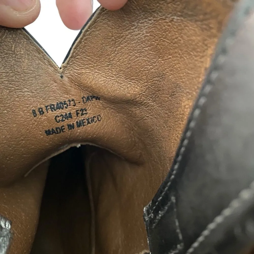 Frye Billy Short Ankle Dark Pewter Boots Silver Metallic size 8 - Image 12