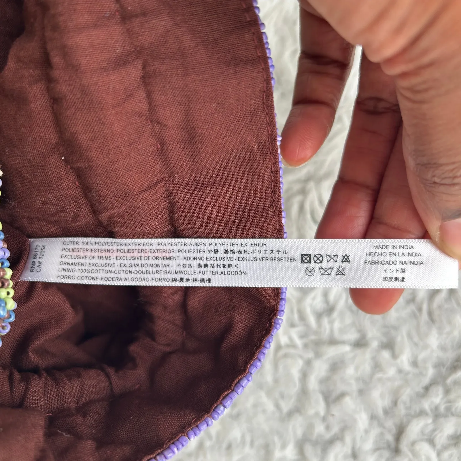 Free People Purple and Green Beaded Bucket Bag OS - Image 8