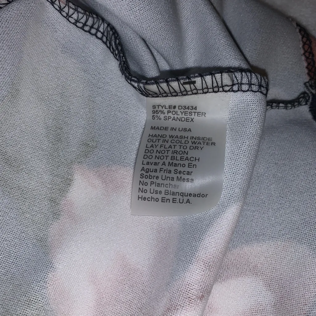 Blooms in the City Off Shoulder Ruffle Mini Dress Gray Grey Mauve Pink Floral Size M - Image 4