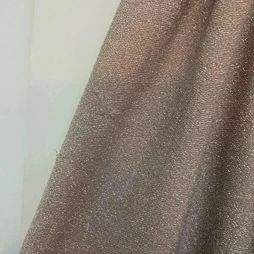 Express | Y2K Blush Pink Ruffle Metallic Sparkle Shimmer Blouse Size S Small - Image 6