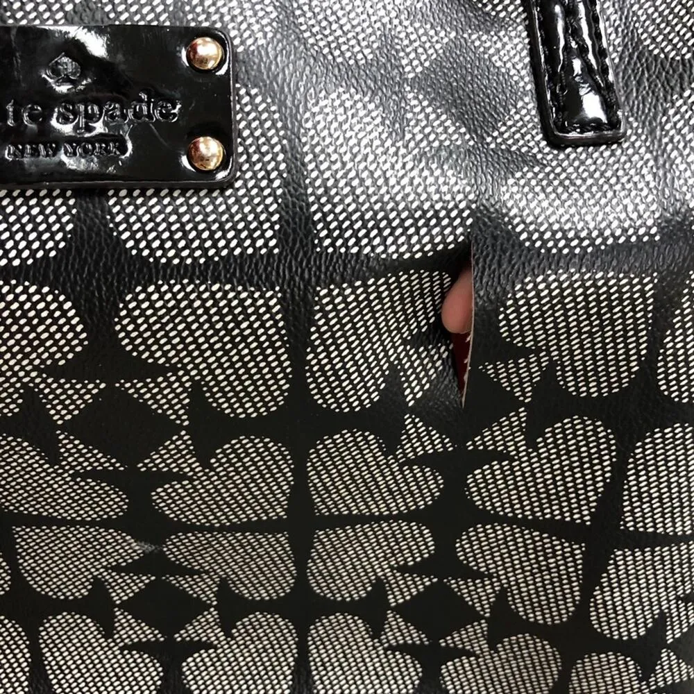 Kate Spade Oversized Printed Tote Black & Gray - Image 4