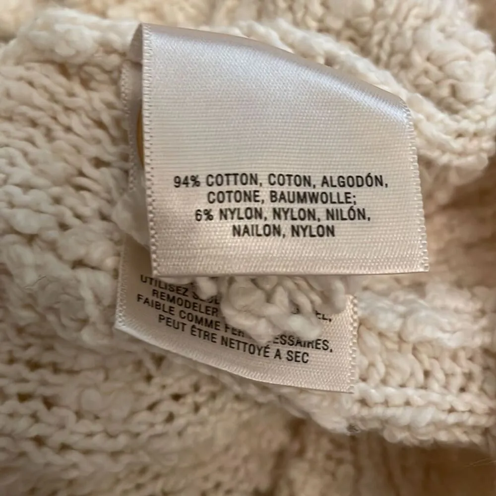 Moth Anthropologie Cream Sweater Womens Small Nubby Boucle Cable Knit Cowl Neck - Image 5