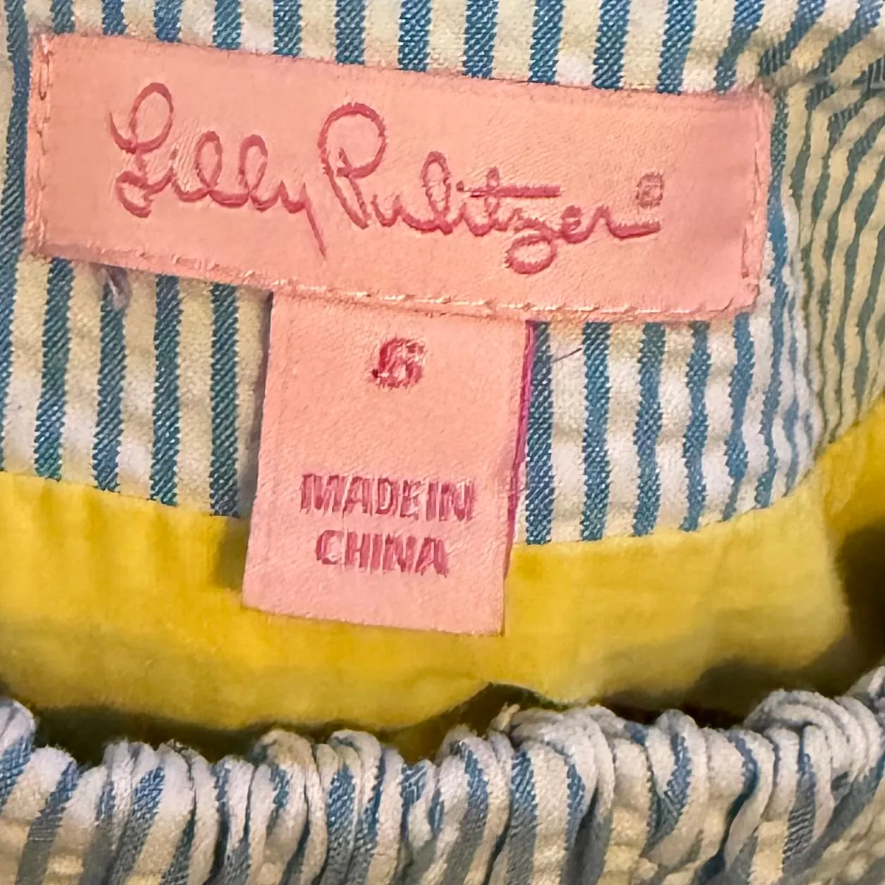 Lilly Pulitzer Womens 6 Cotton Blue White Striped Flower Bow Backless Mini Dress - Image 7