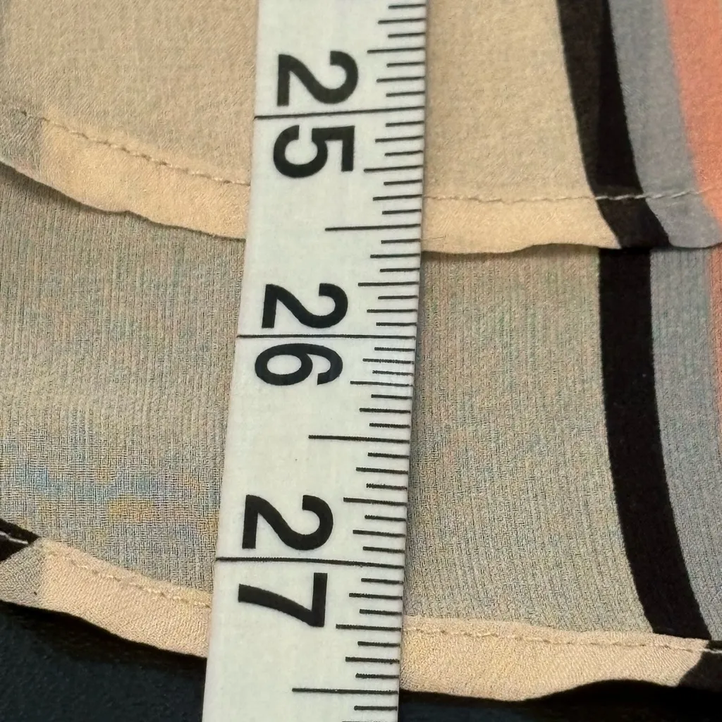 Theory Multicolor Striped Button-Down 100% Silk Shirt size M * - Image 12