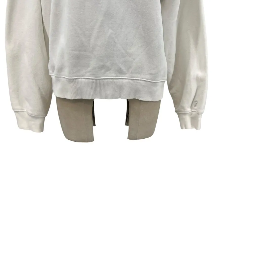 Aritzia Tna‎ Cozy Fleece Perfect Crew Sweatshirt Pullover White Size Large - Image 7