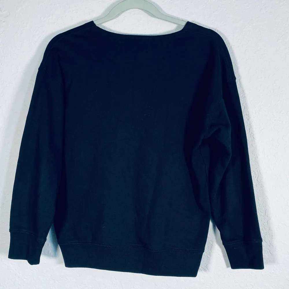 J.Crew  Wrap Front V-Neck Black Top Size Small - Image 10