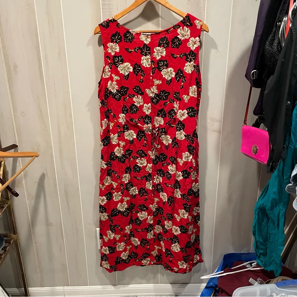 Cute vintage 80s-90s bright cheery floral tropical sun dress breezy flowy beach - Image 10