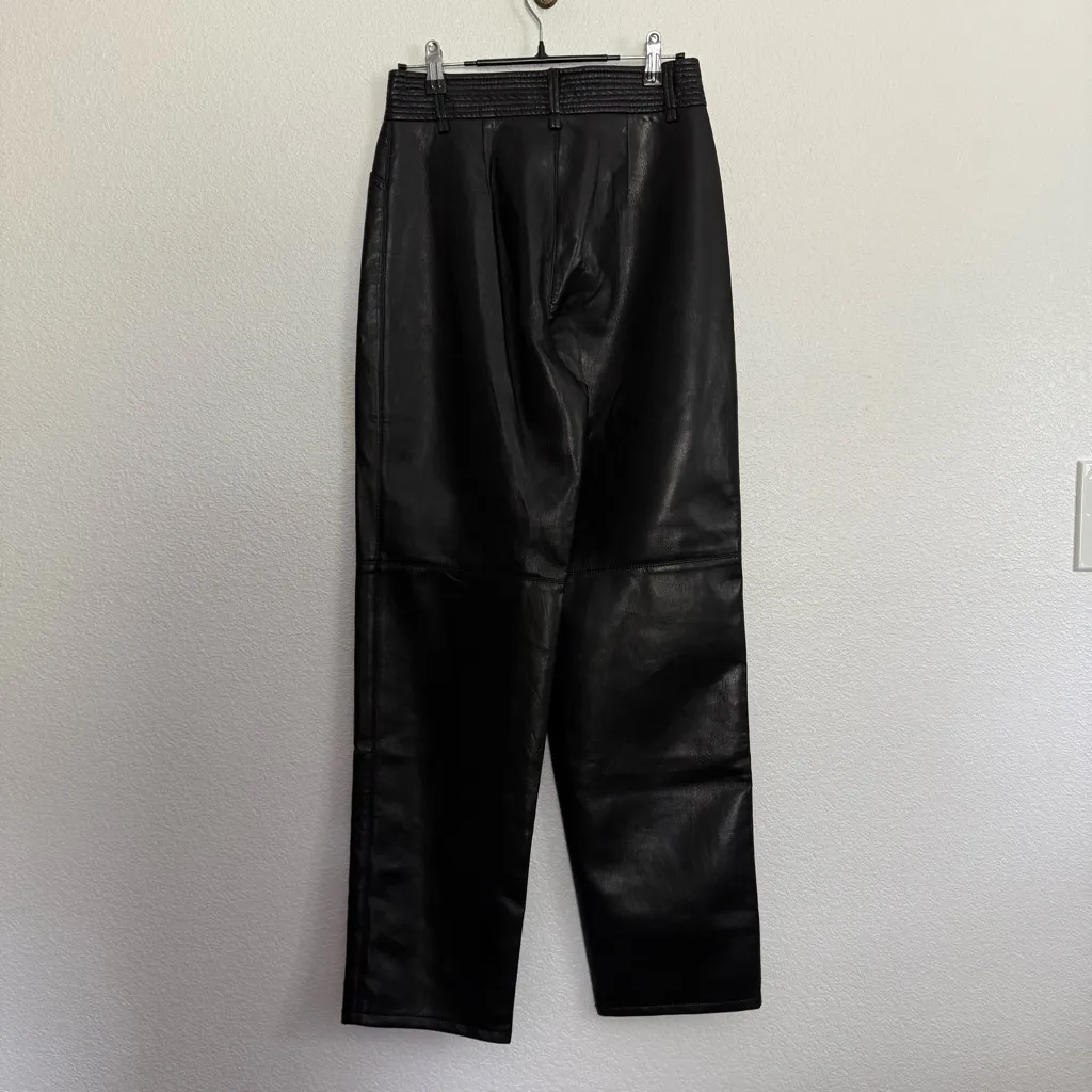 Wilfred Aritzia Funk Vegan Leather High Waist Pants in Black 4 - Image 4