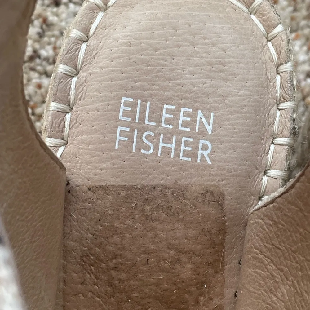 Eileen Fisher Women's Agnes Tan Black Striped Espadrille Wedge NWOT Size 9.5 - Image 8